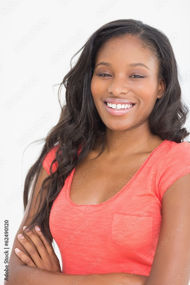 Pretty designer smiling at camera in front of whiteboard Pretty designer smiling at camera in front of whiteboard