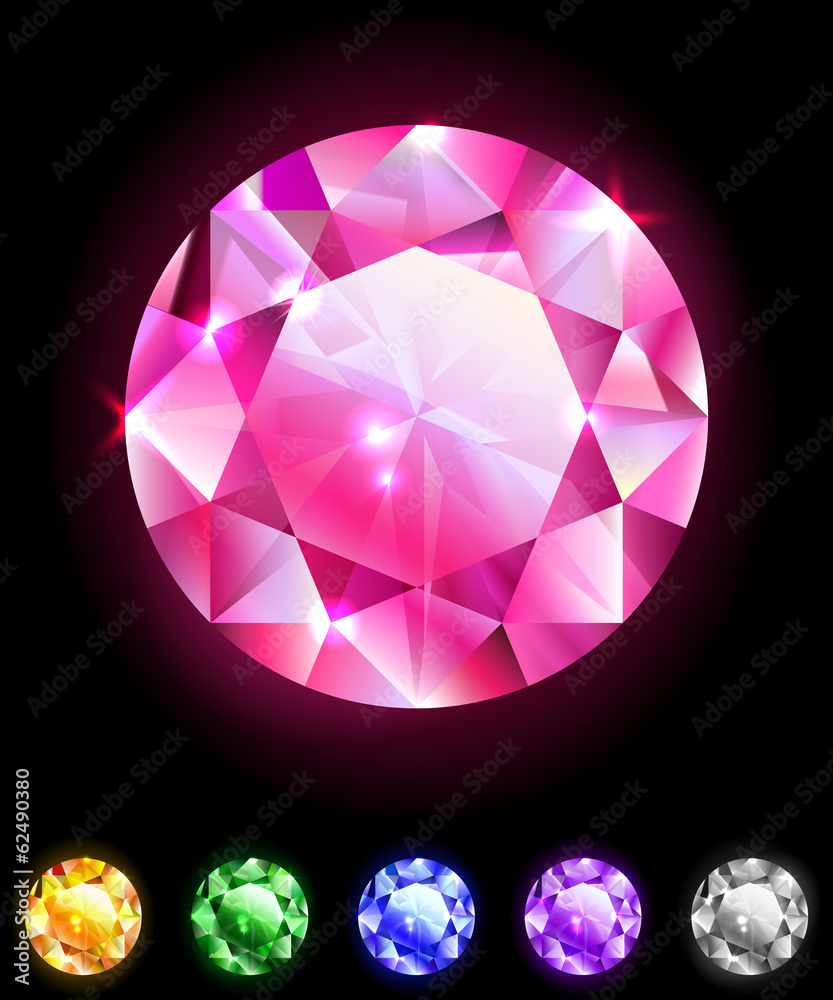 Set of geometric icons, round diamonds, isolated on black Set of geometric icons, round diamonds, isolated on black