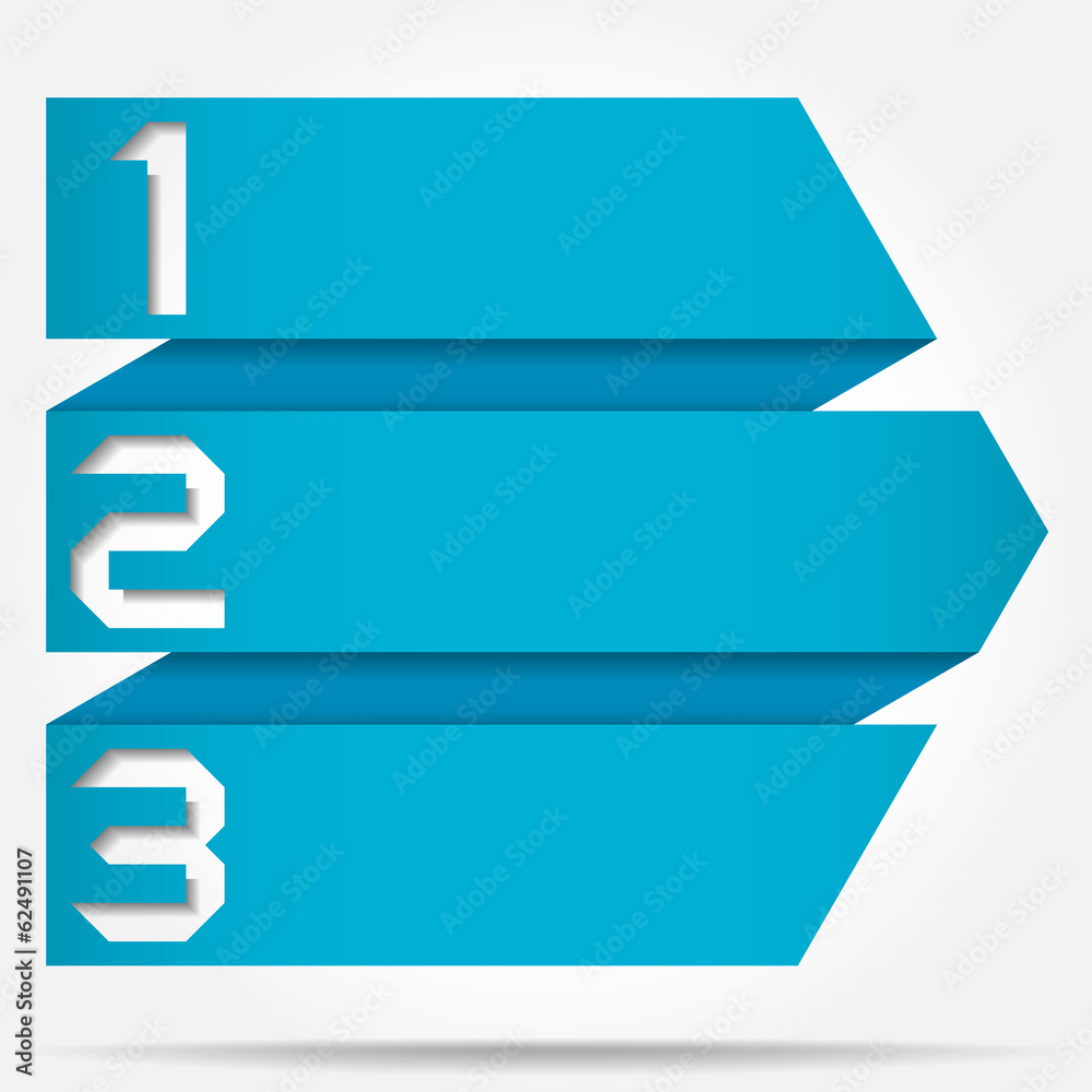 3d Origami Style Numbered Arrow Banner Template Vector 3d Origami Style Numbered Arrow Banner Template Vector