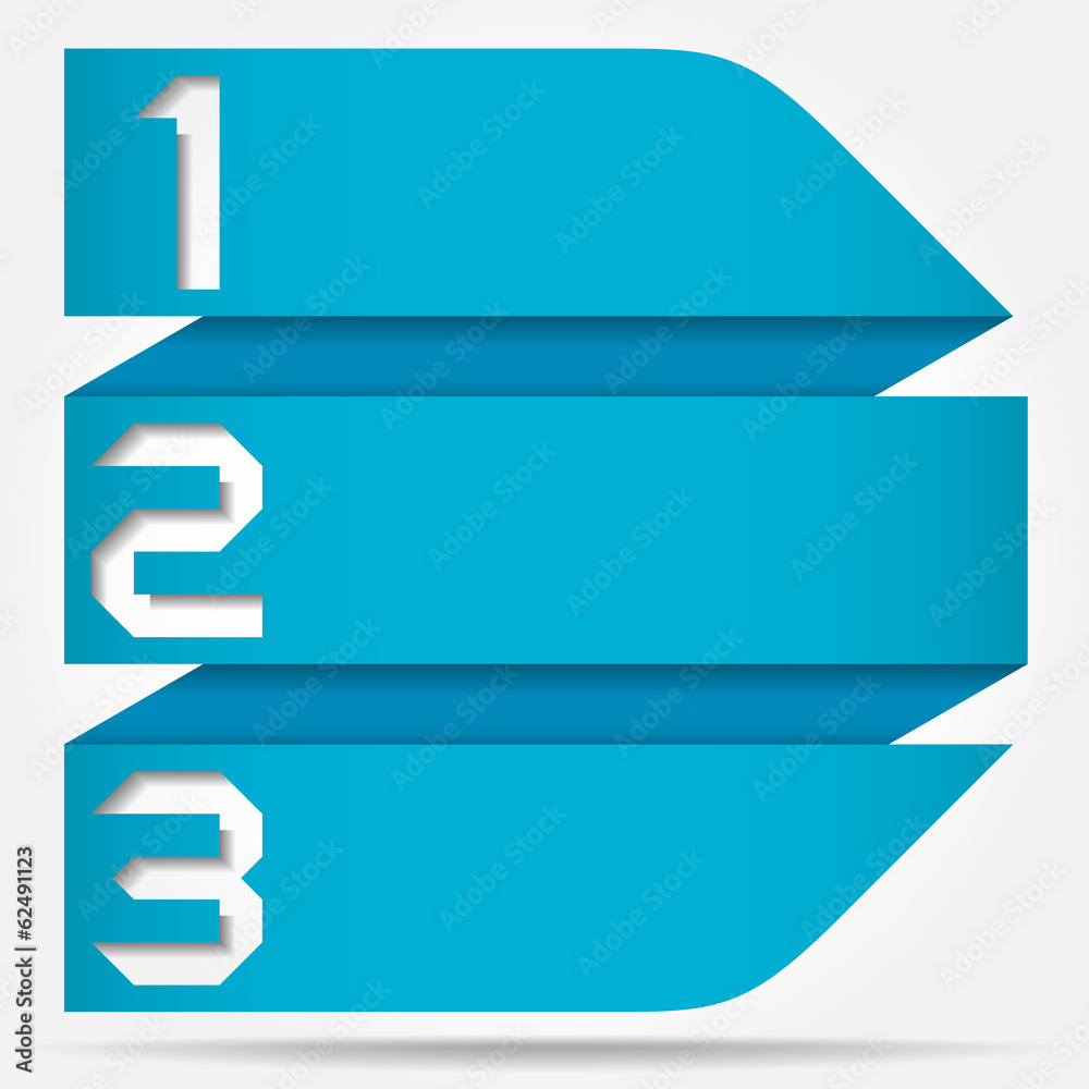 3d Origami Style Numbered Arrow Banner Template, Vector 3d Origami Style Numbered Arrow Banner Template, Vector