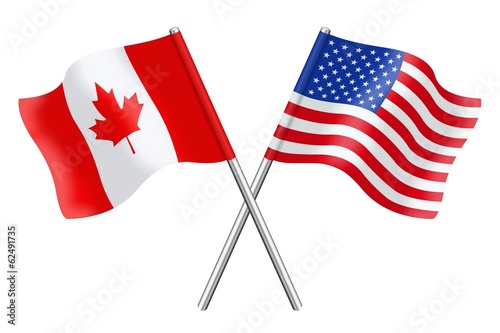 Flags : Canada and United States