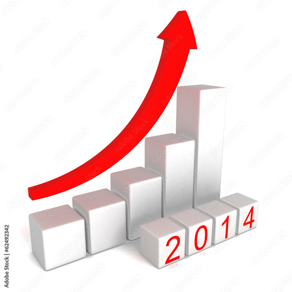 2014 year numbers with growing concept arrow bar graph 2014 year numbers with growing concept arrow bar graph