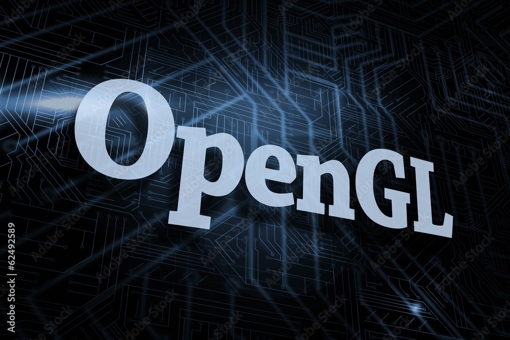 Opengl against futuristic black and blue background Opengl against futuristic black and blue background