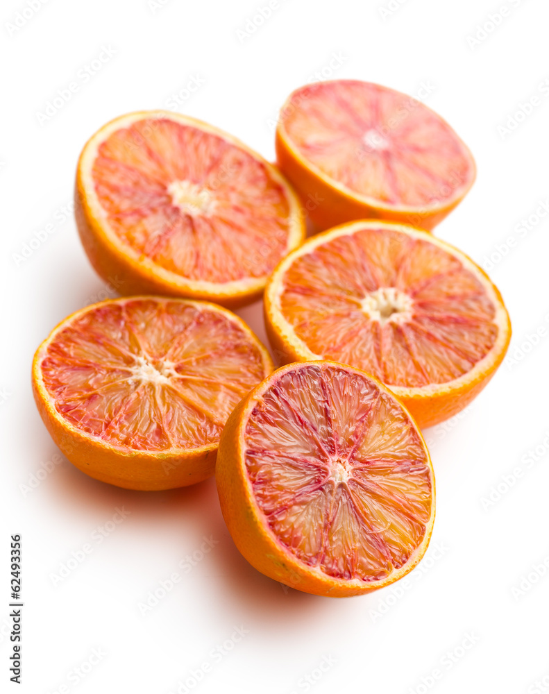 halves of red oranges halves of red oranges