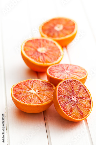 halves of red oranges