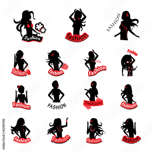 Fashion Women Silhouette - Isolated On White
