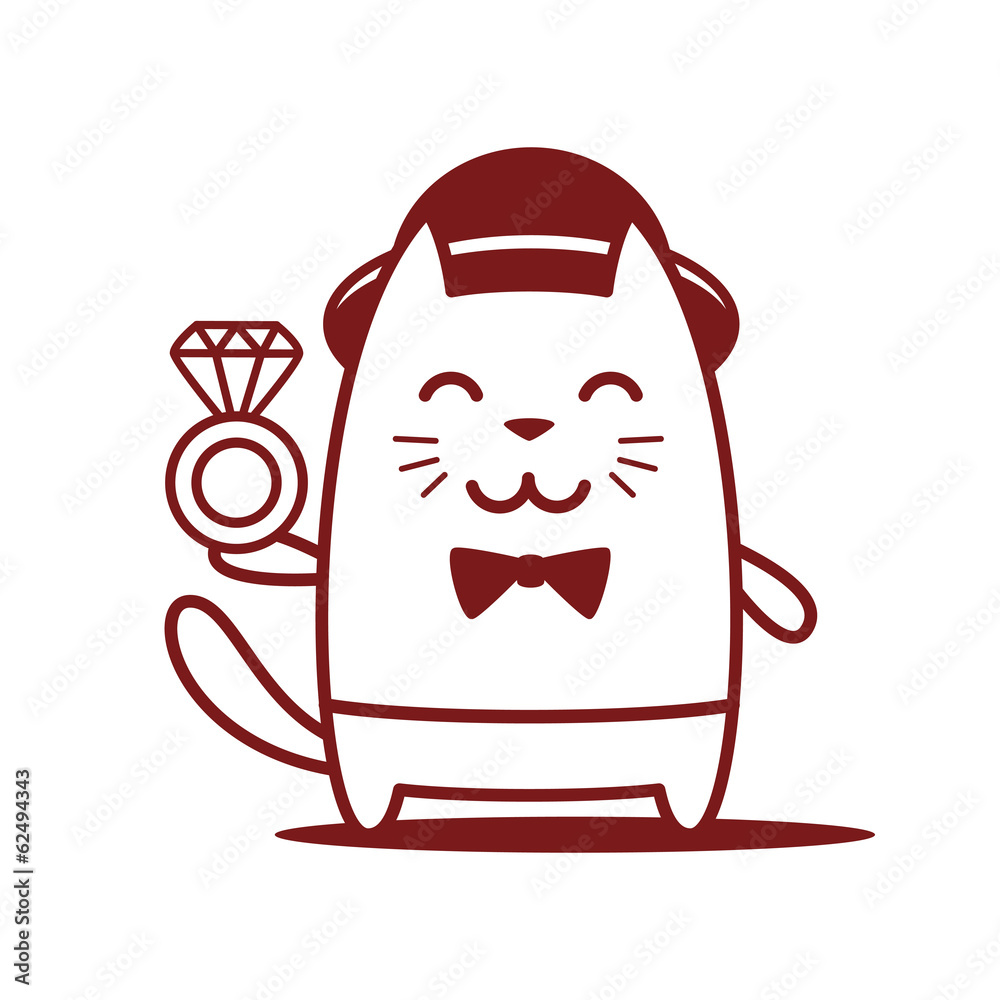 Musician character in costume, hat and bow tie