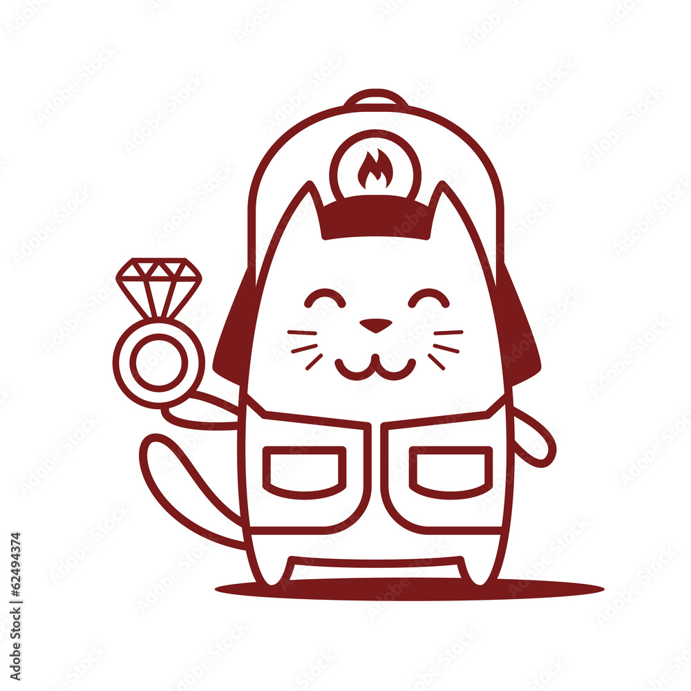 Character firefighter in coveralls and helmet Character firefighter in coveralls and helmet