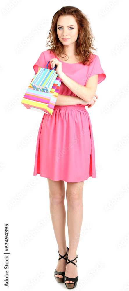 Beautiful young girl in dress isolated on white Beautiful young girl in dress isolated on white