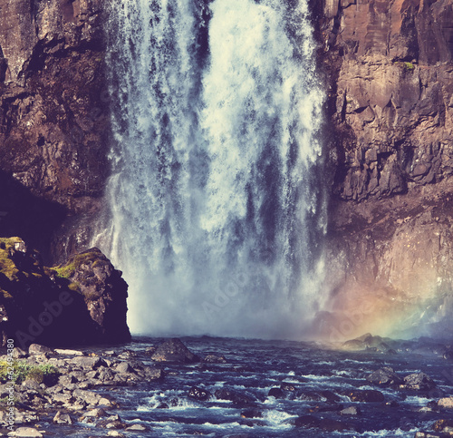 Waterfall in Iceland photo