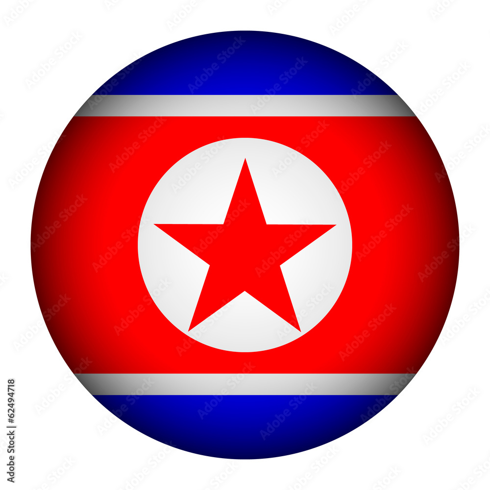 North Korea flag button. North Korea flag button.