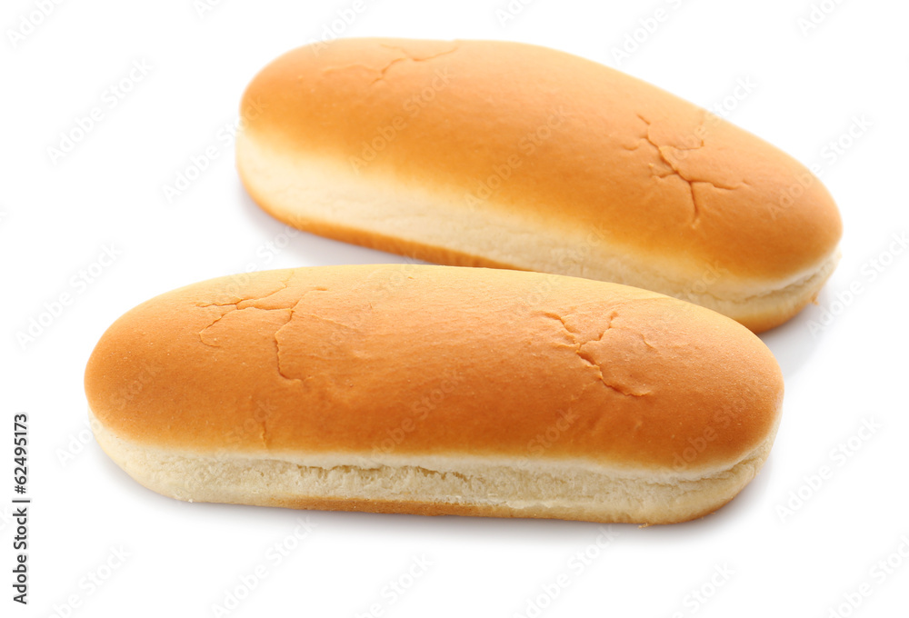 Buns for hot dog isolated on white Buns for hot dog isolated on white