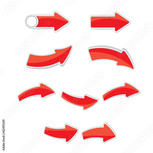 vector 3d red glossy glass arrows