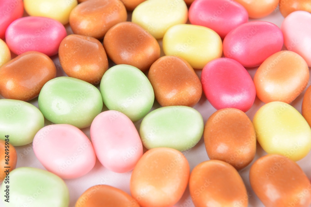Different colorful fruit candy close-up Different colorful fruit candy close-up