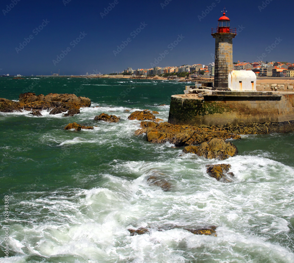 Lighthouse in Foz do Douro not far from Oporto