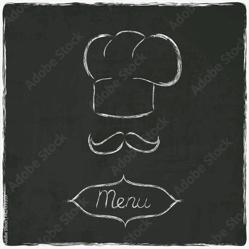 menu on old black board - vector illustration