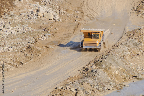 Career truck career for the extraction of gypsum