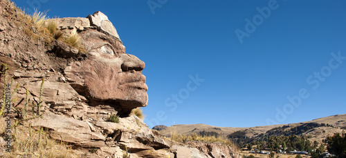 Huge Inca Face on the mountain, Peru © Gargonia
