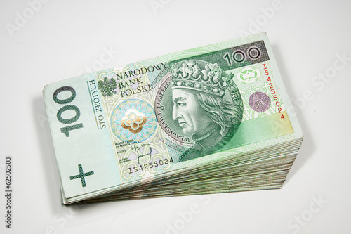 Polish money in denominations of 100 PLN