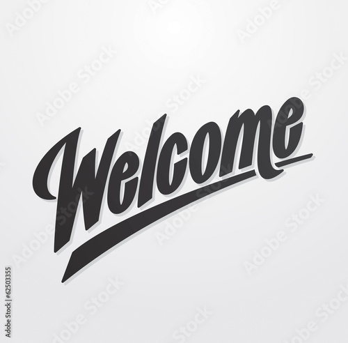 Welcome hand written lettering. Vector calligraphy