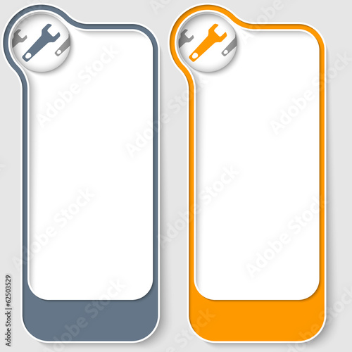 set of two vector text boxes with spanner