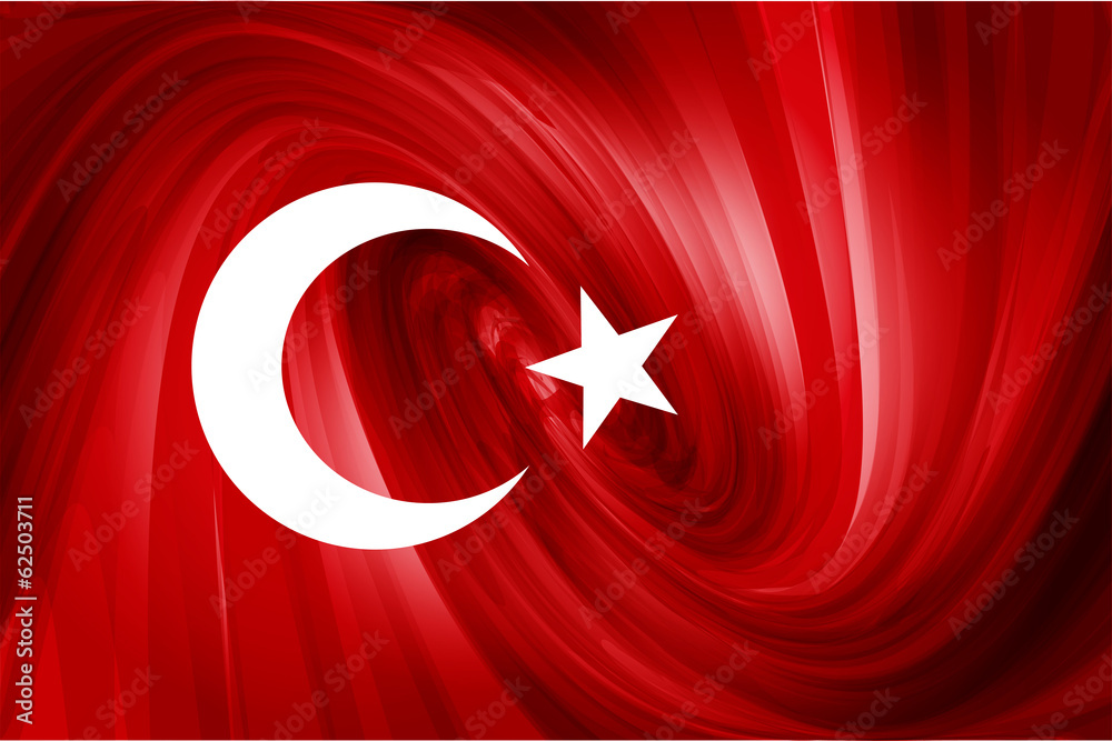 Obraz premium Turkish Flag. Red abstract background stars and the moon.