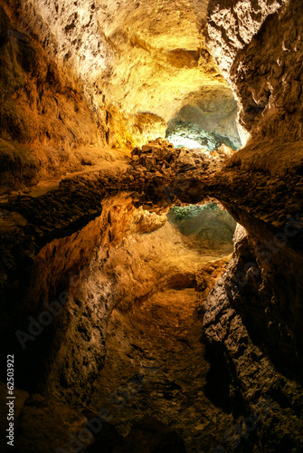 Cueva de los Verdes  Green Cave in Lanzarote. Canary Islands.
