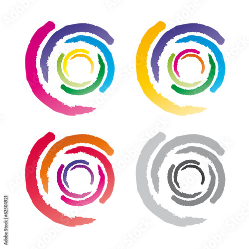 Bunter runder Kreis - Kreativität, Zeichnen fördert die eigene Phantasie und Persönlichkeit, sei kreativ und entdecke neue Wege, Kompfortzone verlassen, Logo, vektor, isoliert