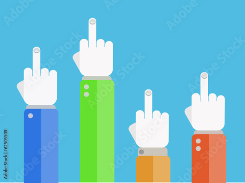 vector flat finger up icons set. Eps 10