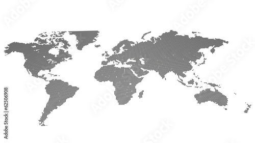 Planisfero, carta geografica stilizzata a quadretti Stock Illustration |  Adobe Stock