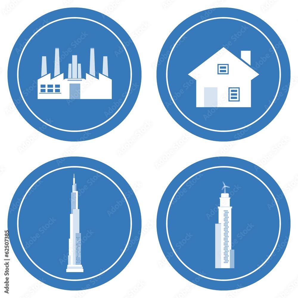 Obraz premium Bâtiments en 4 panneaux