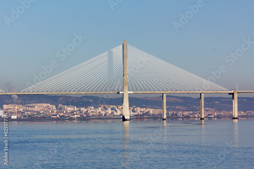 suspension Vasco da Gama Bridge in Lisbon