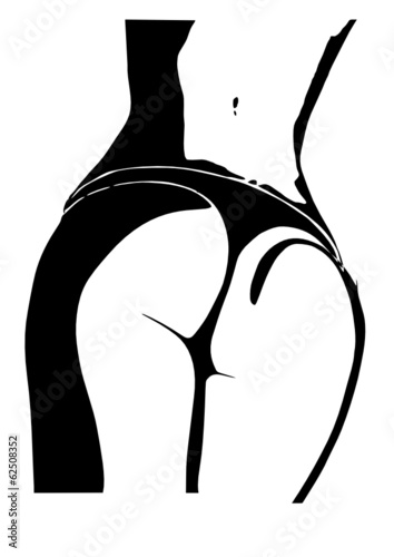 Jovens nádegas em roupa interior, vetor