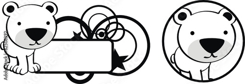 polar bear sticker cartoon copyspace