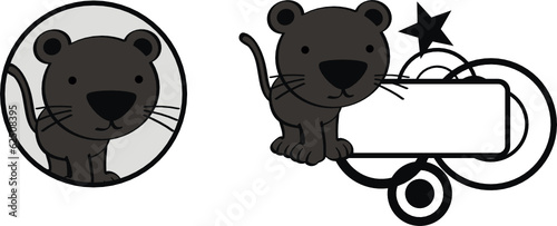 panther baby cute cartoon sticker