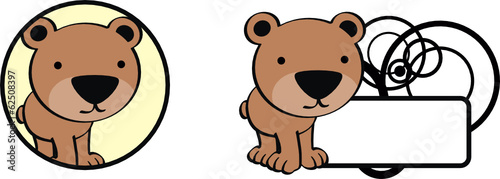 teddy bear sticker cartoon copyspace