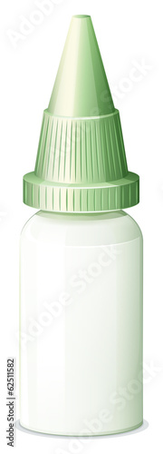 A medicine bottle with a cone-shaped lid