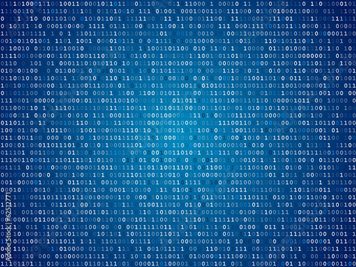 Blue screen binary code screen