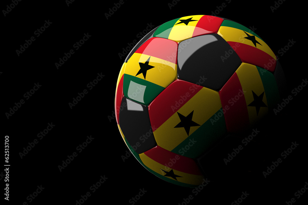 Ghana soccer ball on dark background Ghana soccer ball on dark background