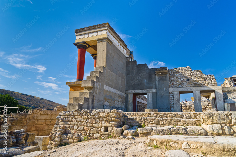 Northern entrance to Knossos palace, island of Crete