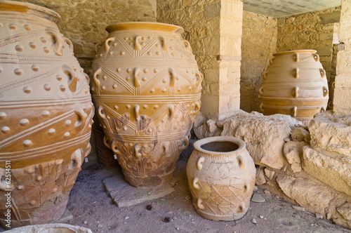 Magazine of the Giant Minoan Pithoi in Knossos palace,Crete photo