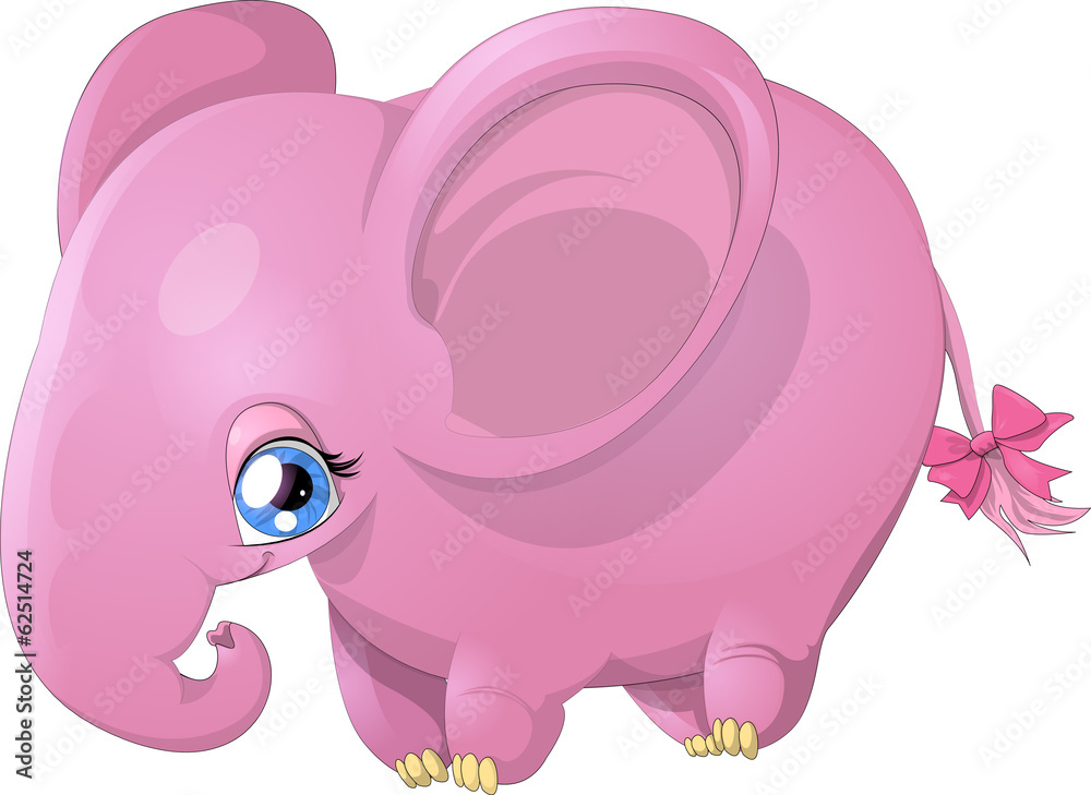 Naklejka premium pink elephant