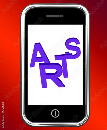 Arts On Phone Shows Creative Design Or Artwork