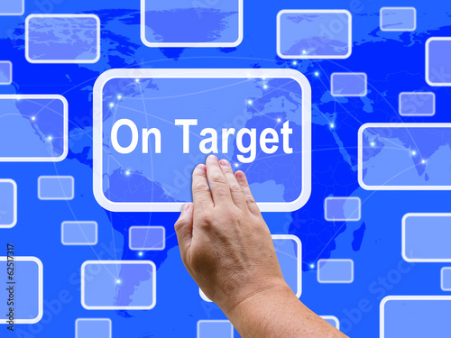 On Target Touch Screen Shows Aims Or Objectives