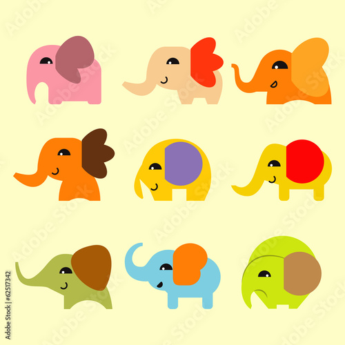 Cute Colorful Elephant