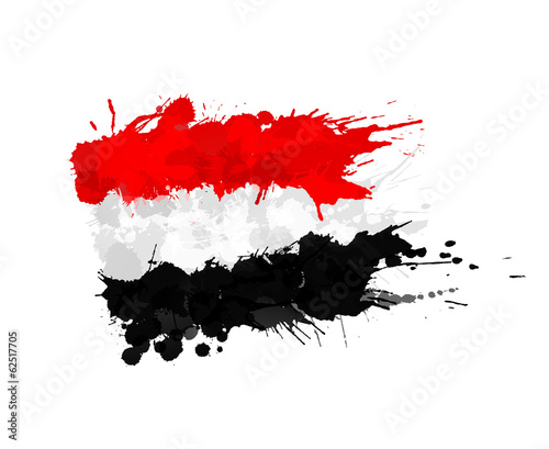 Egypt flag made of colorful splashes