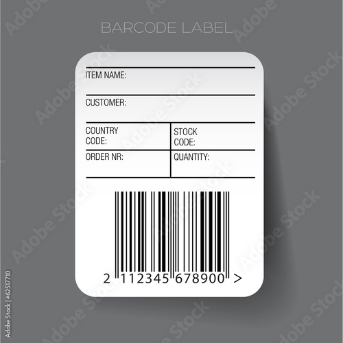 Barcode label template vector