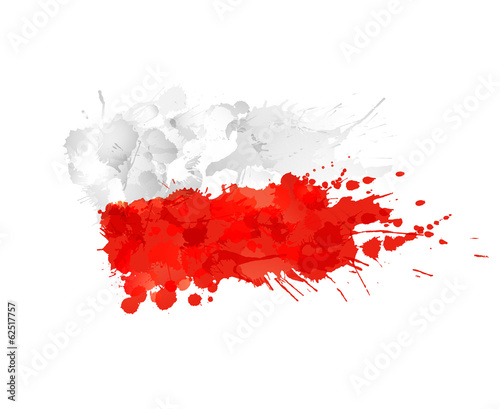 Polish flag made of colorful splashes © Black Spring