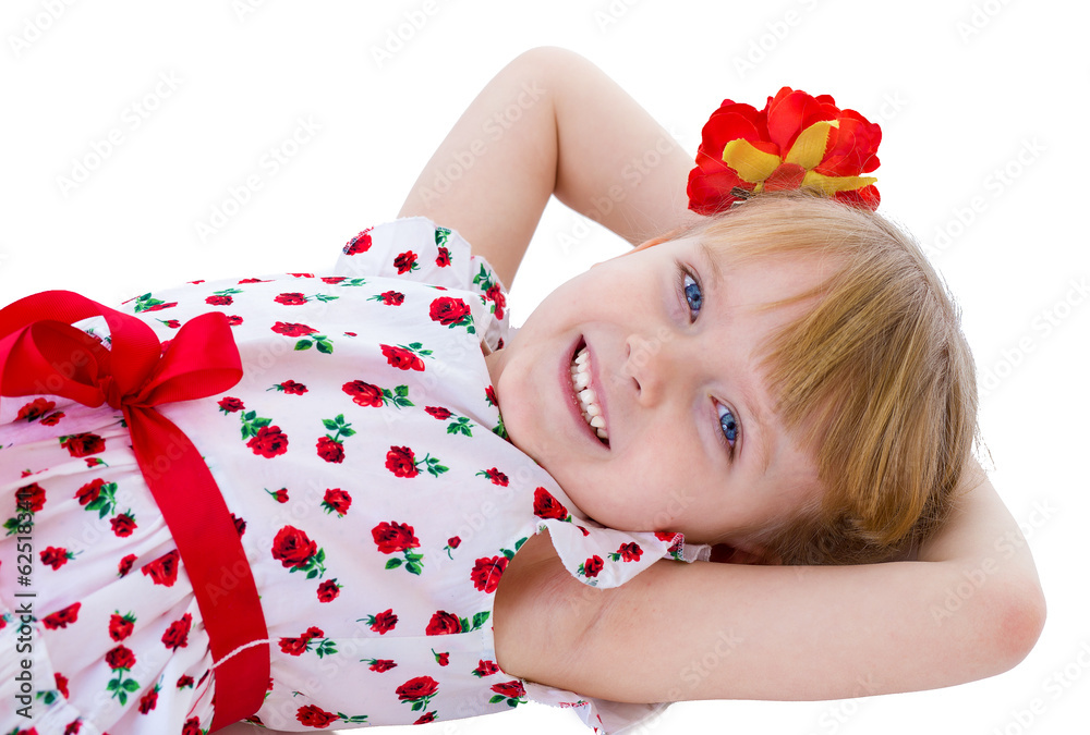 Charming blonde little girl look. Charming blonde little girl look.