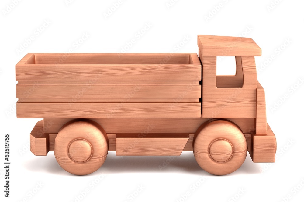 realistic 3d render of wooden toy